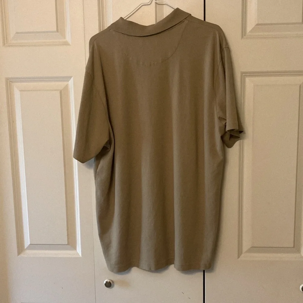 Tasso Elba mens XL polo shirt short sleeve tan golf picnic summer casual cotton